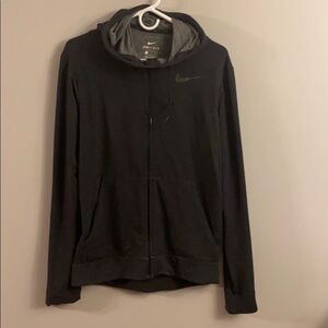 Nike lightweight zip up in dark grey